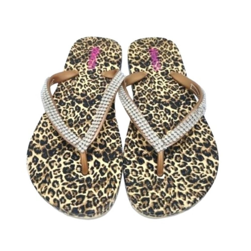 Animal print Flip Flop embellished detail Size 6